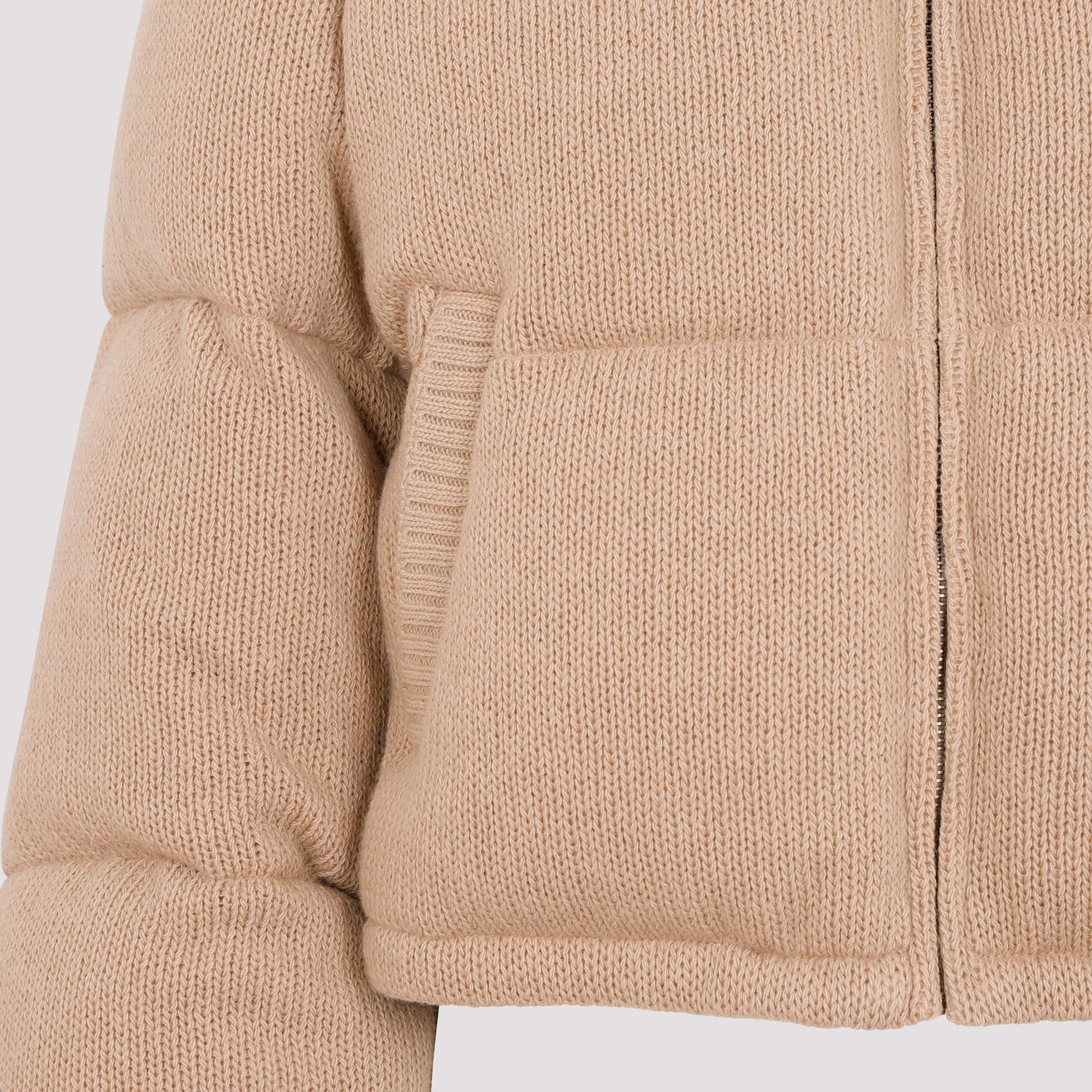 Prada Wool And Cashmere Down Jacket in Natural | Lyst