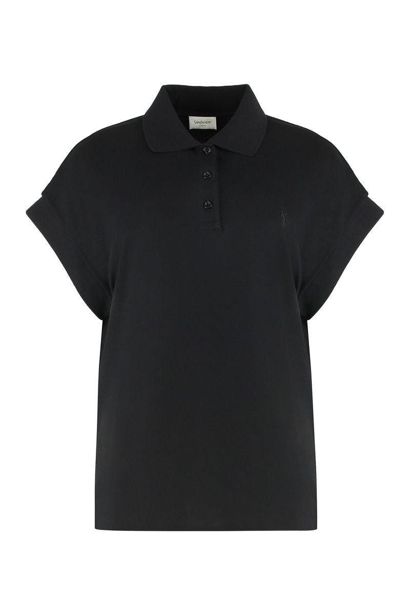 【SAINT LAURENT】short-sleeved T-shirt/関税+全国送料込み Saint Laurent logo-print T-shirt | Black | FARFETCH