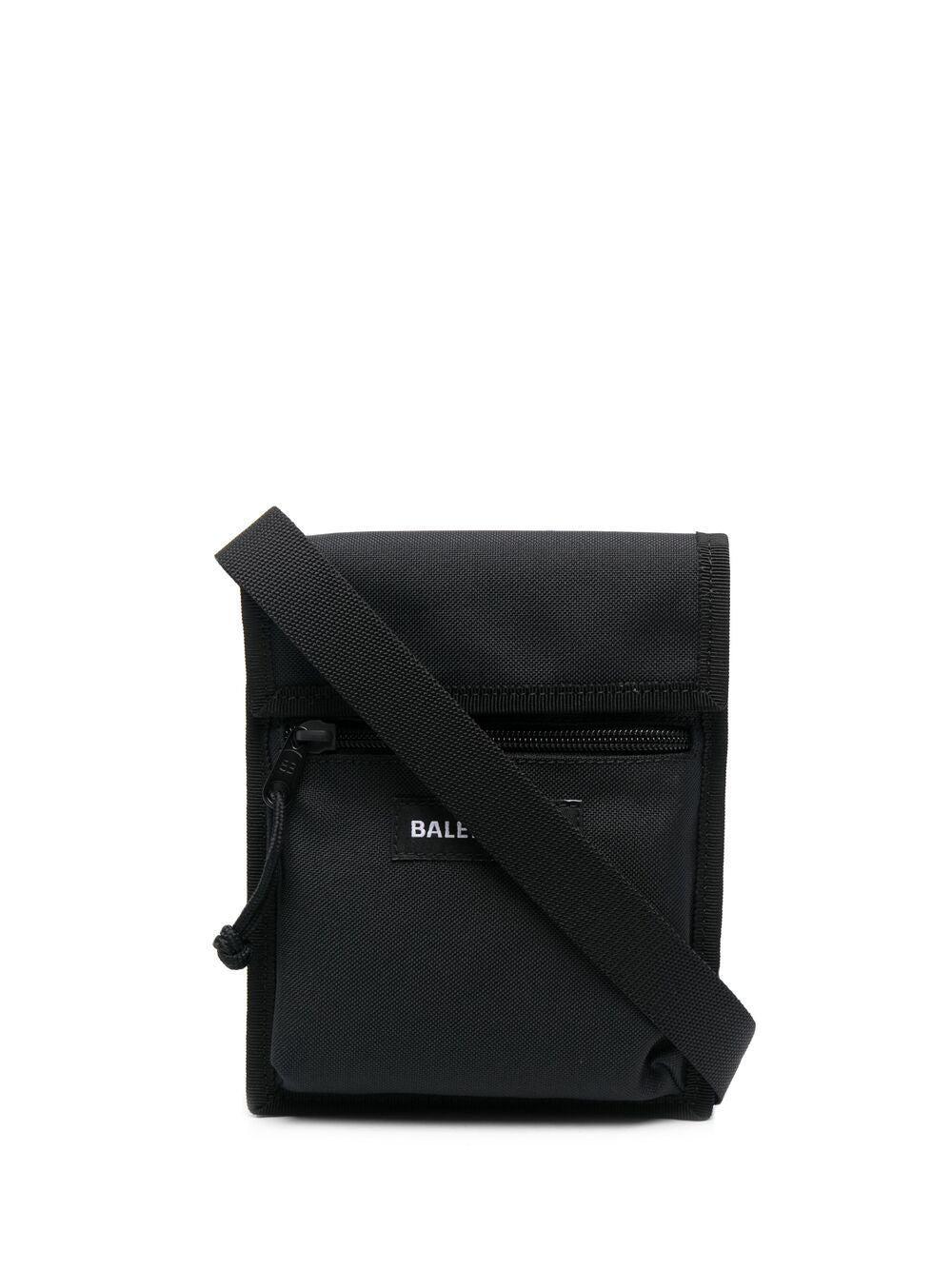Balenciaga Logo Patch Messenger Bag in Black for Men | Lyst