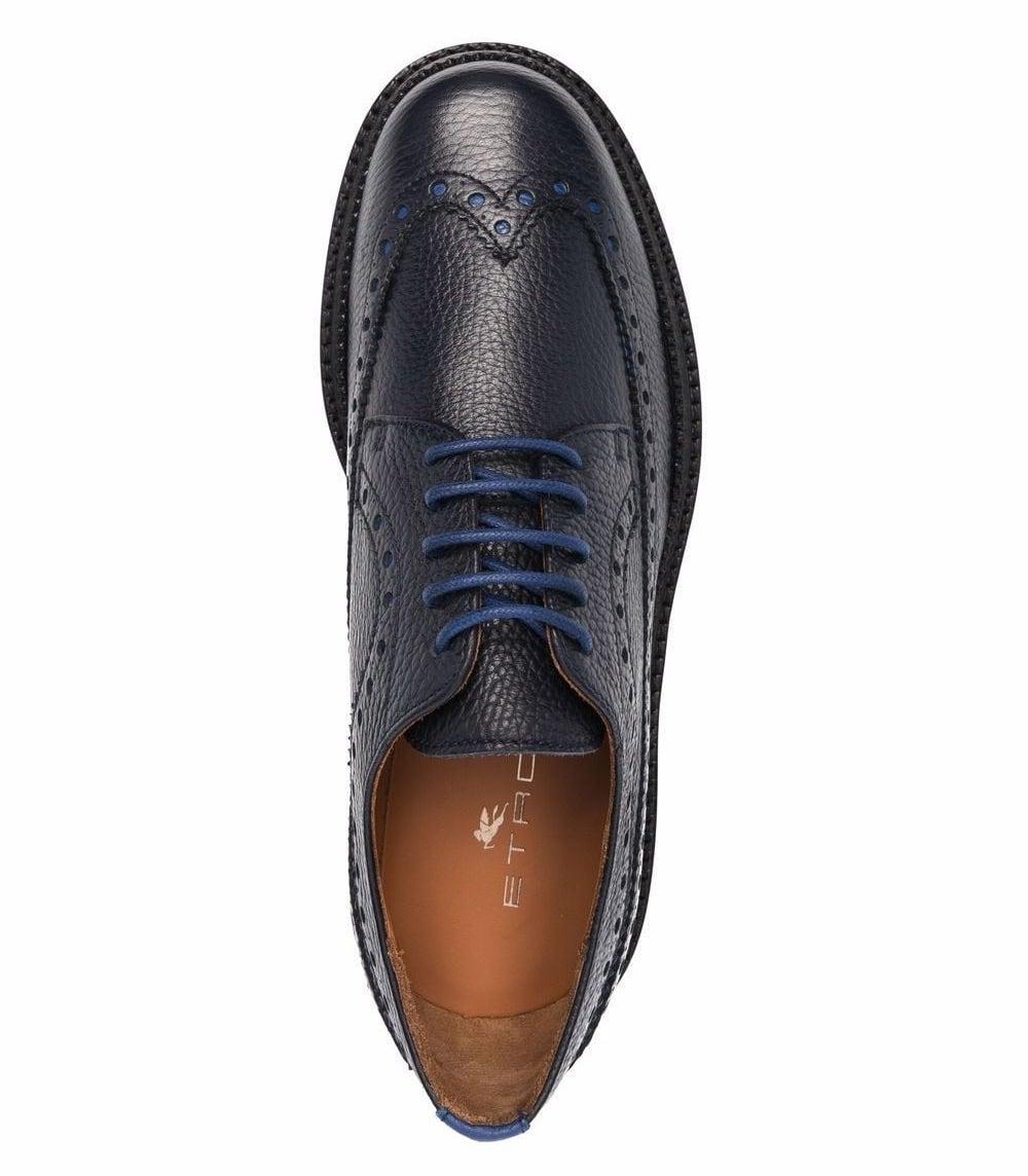 Mens Shoes Lace-ups Derby shoes Etro Leather Stitch Detail Lace-up Shoes in Blue for Men 