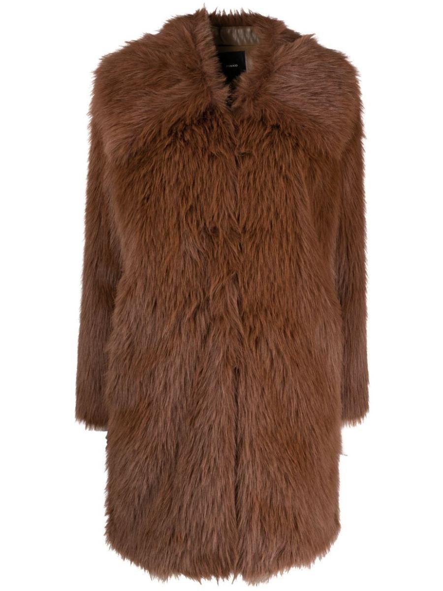 Pinko Oversize Coat in Brown | Lyst