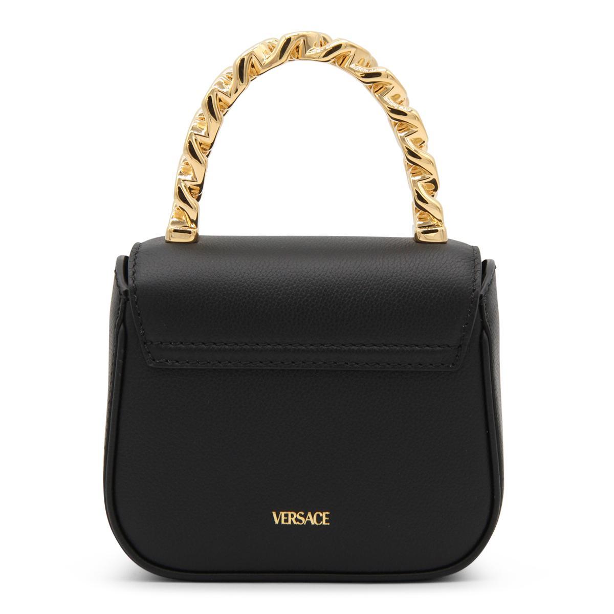Versace Black Leather Medusa Handle Bag Lyst