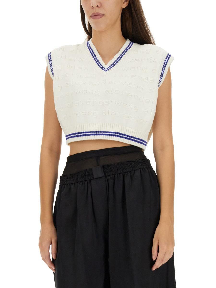 Alexander Wang Cropped Vest in White