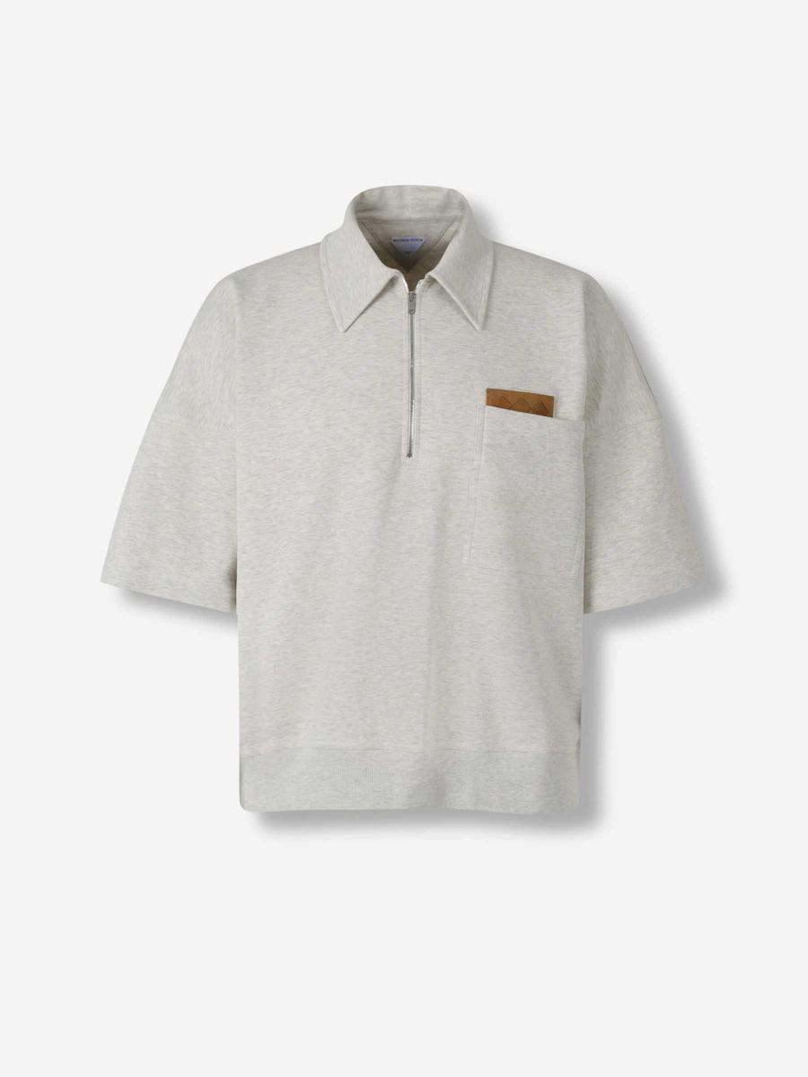 Tシャツ・カットソー BOTTEGA VENETA Grey Wool Polo Shirt Bottega Veneta Matches-Collar Travel Light Wool Shirt