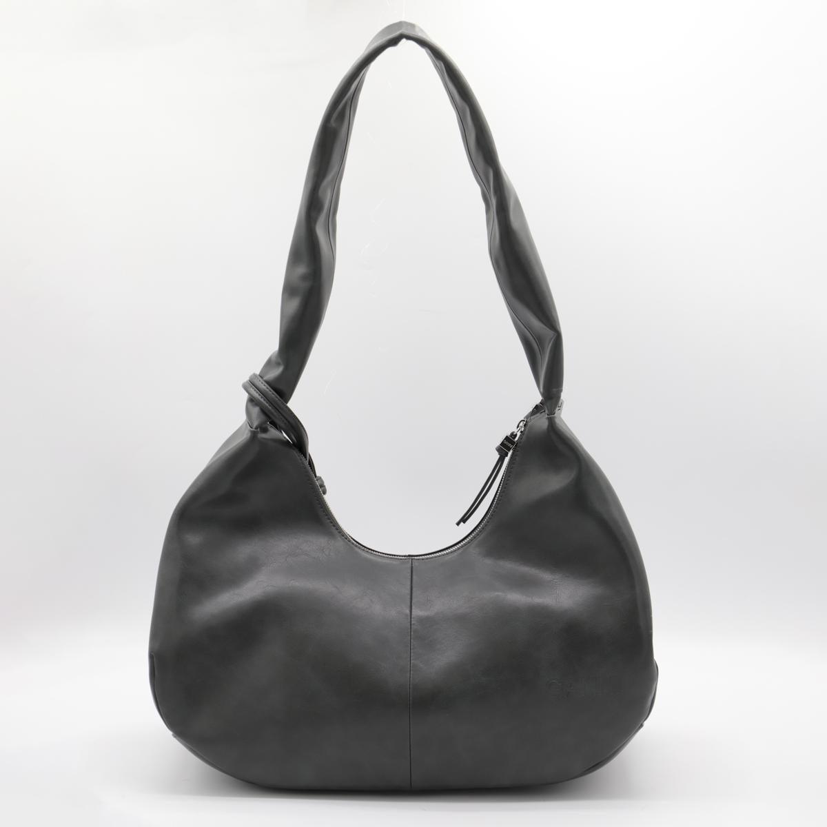 Ganni Leather Hobo Medium Shoulder Bag in Black | Lyst