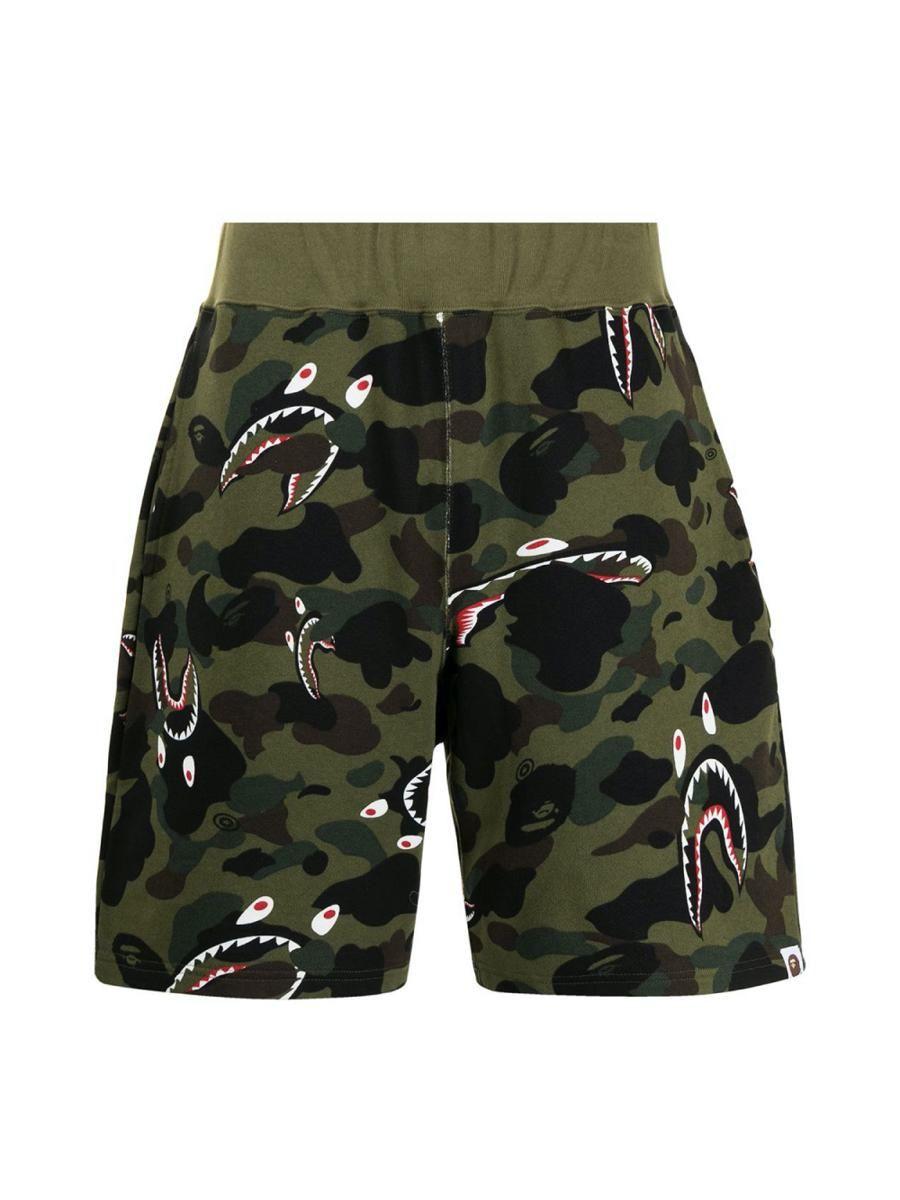 A Bathing Ape Shark 1st Camo Wide Shorts in Gray for Men | Lyst