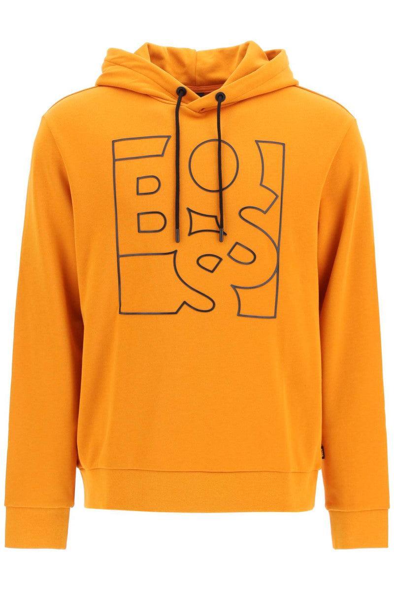 BOSS by HUGO BOSS Shaken Logo Hoodie in Orange for Men | Lyst