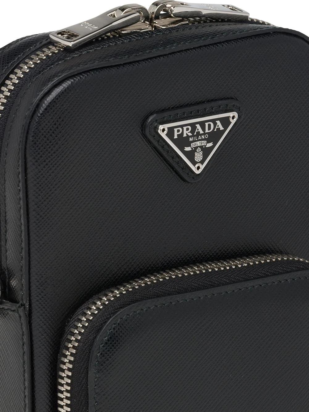 Prada Leather Mini Double-compartment Shoulder Bag in Black - Save 32% |  Lyst