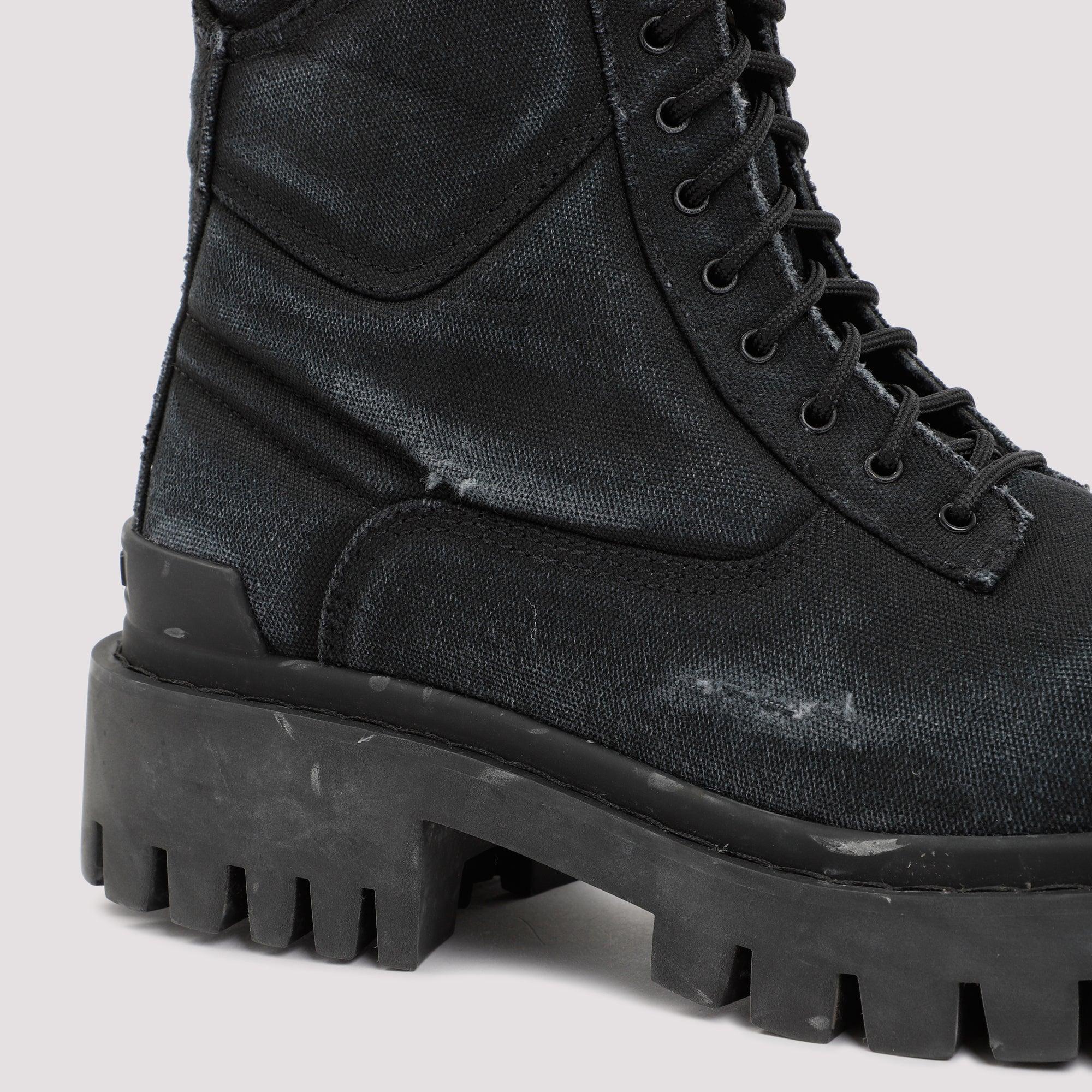 Balenciaga Combat Canvas Boots Shoes in Black for Men | Lyst