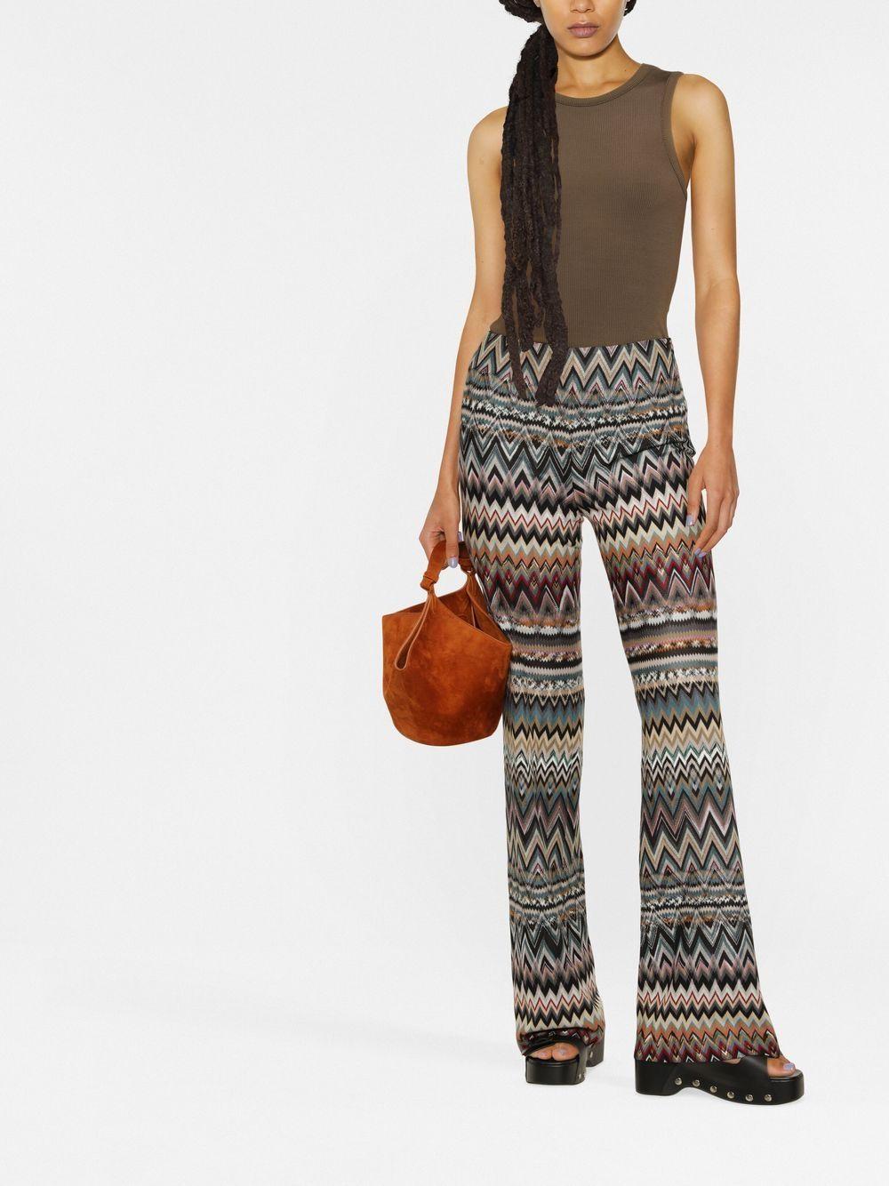 Missoni Zigzag-pattern Knit Trousers in Gray | Lyst