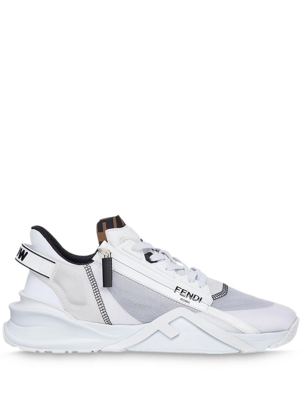 Fendi Zip Running Style Sneakers in White for Men | Lyst