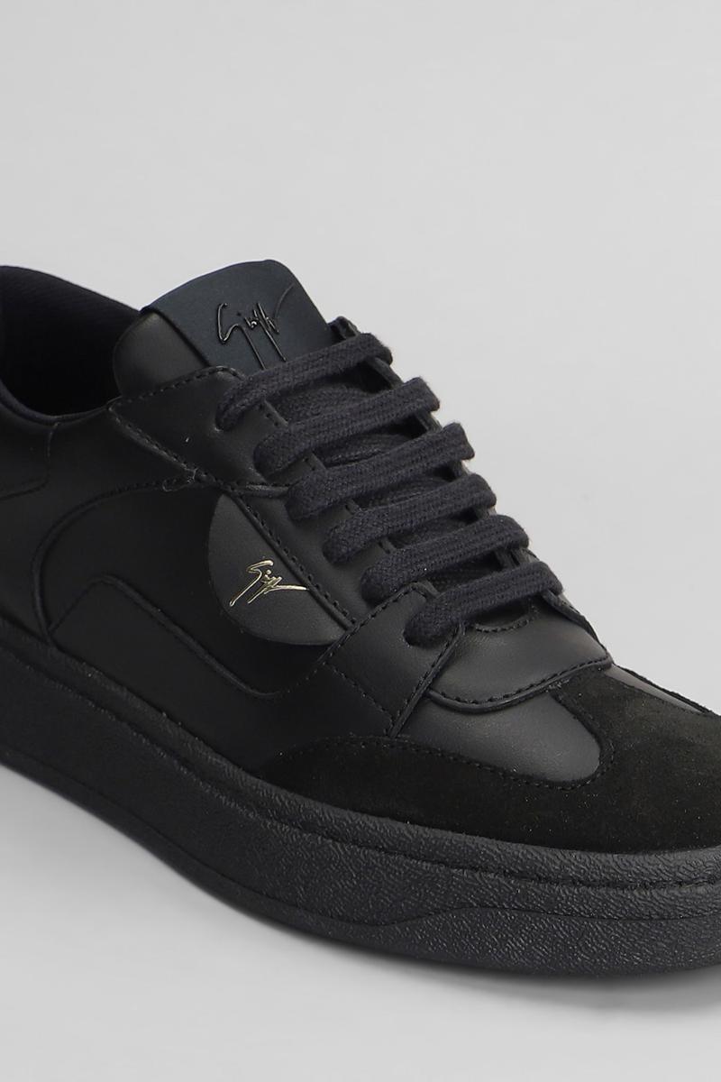 スニーカー GIUSEPPE ZANOTTI Women Sneakers RW80066 Black Giuseppe Zanotti Black Croc Embossed Leather Coby High Top