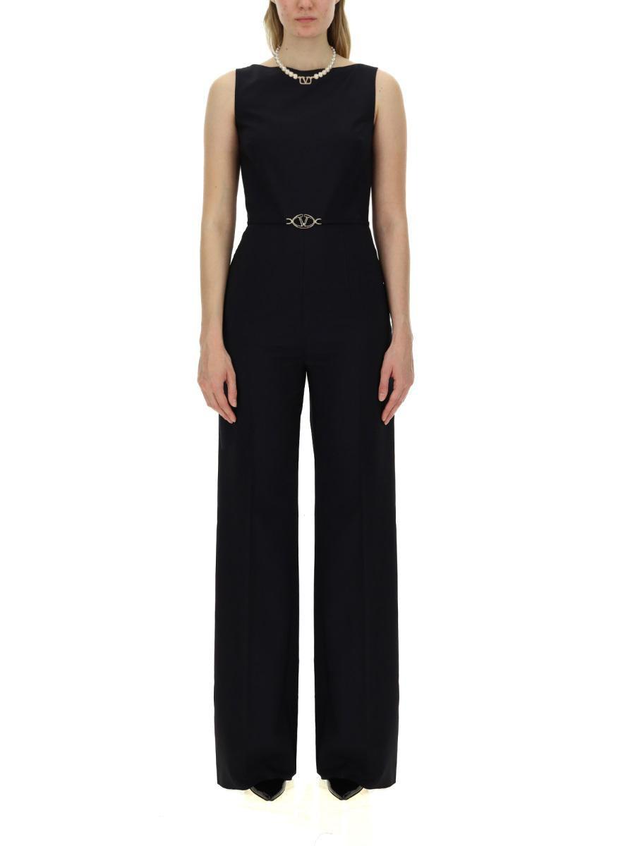 【関税＆送料込み】Valentino Garavani Jumpsuit With V Detai VALENTINO GARAVANI Strapless bow-detailed wool jumpsuit