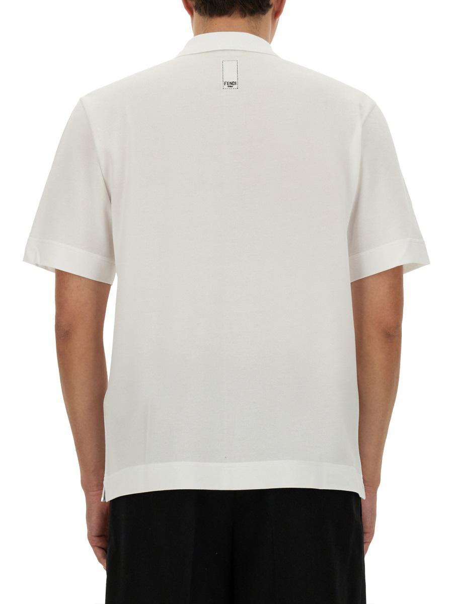 Fendi Classic Piquet Polo in White for Men | Lyst