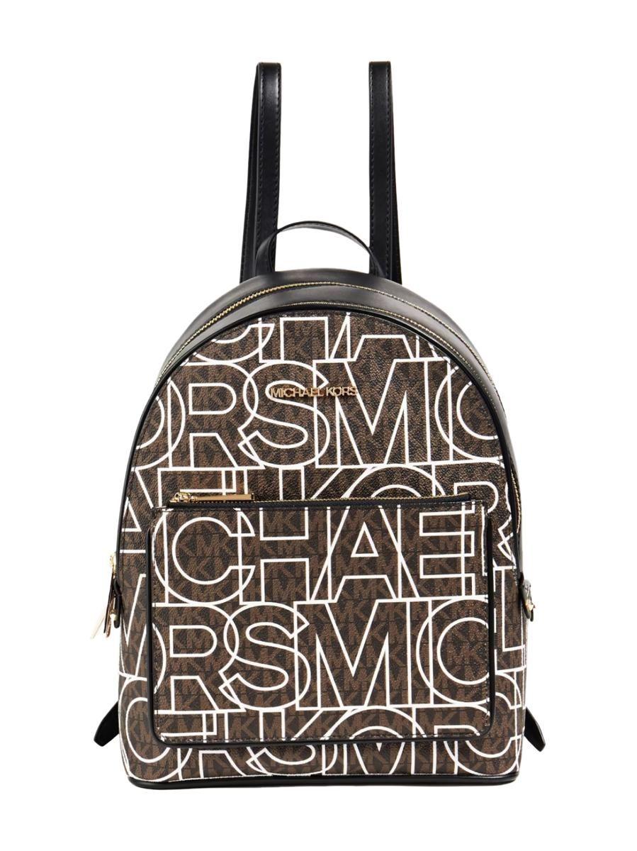 Michael Kors Leonie monogram-logo Backpack - Brown