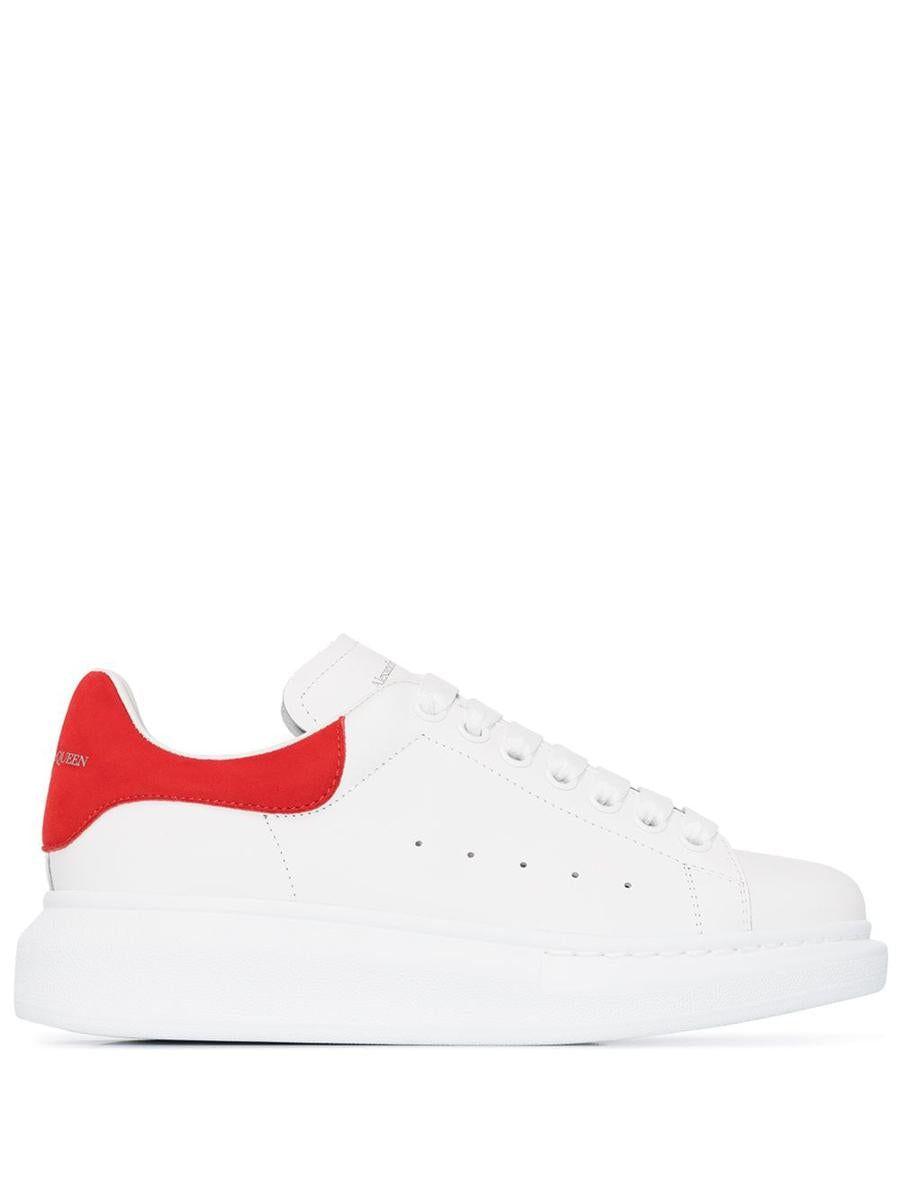 Alexander McQueen Oversize Sneakers With Red Suede Spoiler in White | Lyst