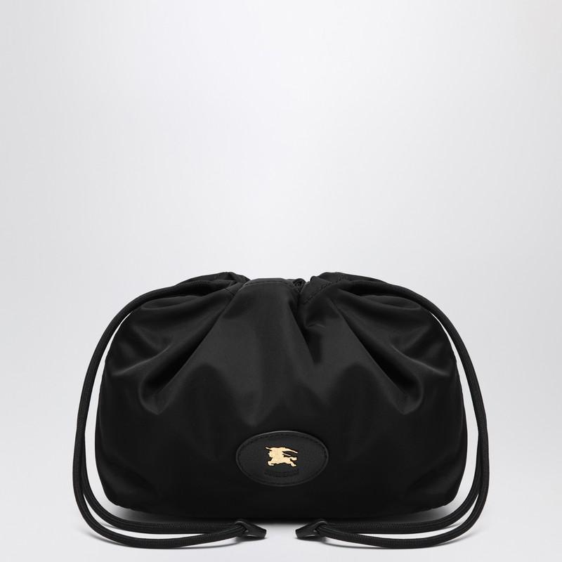 クラッチバッグ Burberry Black Canvas Horseshoe Reversible Clutch Burberry 