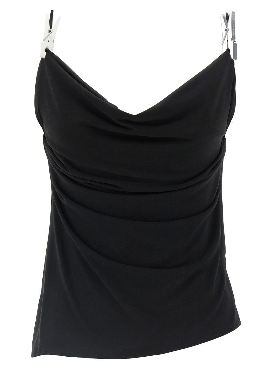 Coperni 'Draped Washing Clip Gala' Top in Black | Lyst