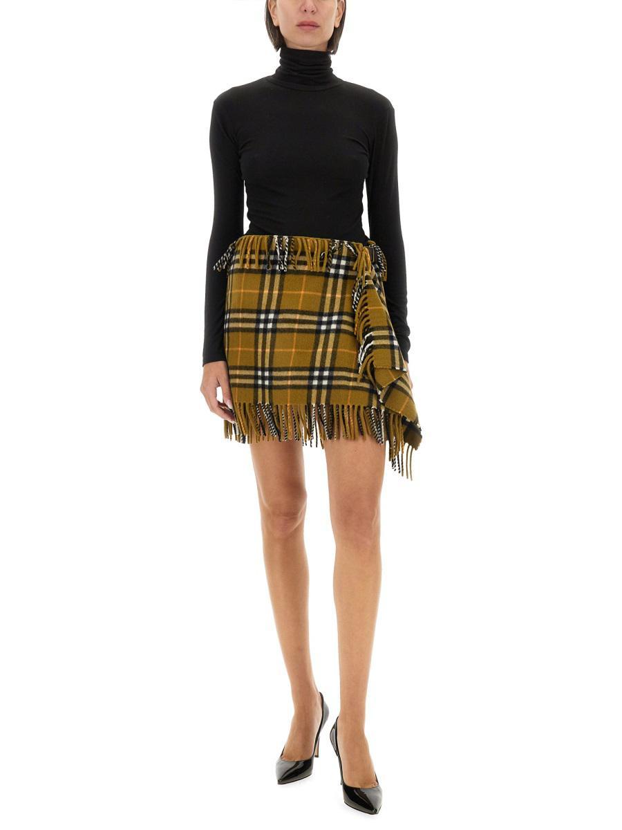 burberry vintage check pleated skirt