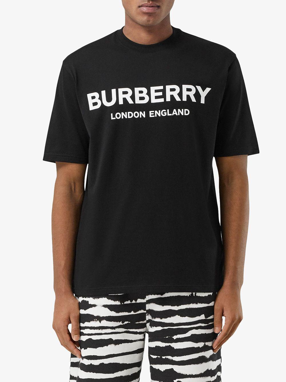 Burberry Logo Print Cotton T Shirt in 