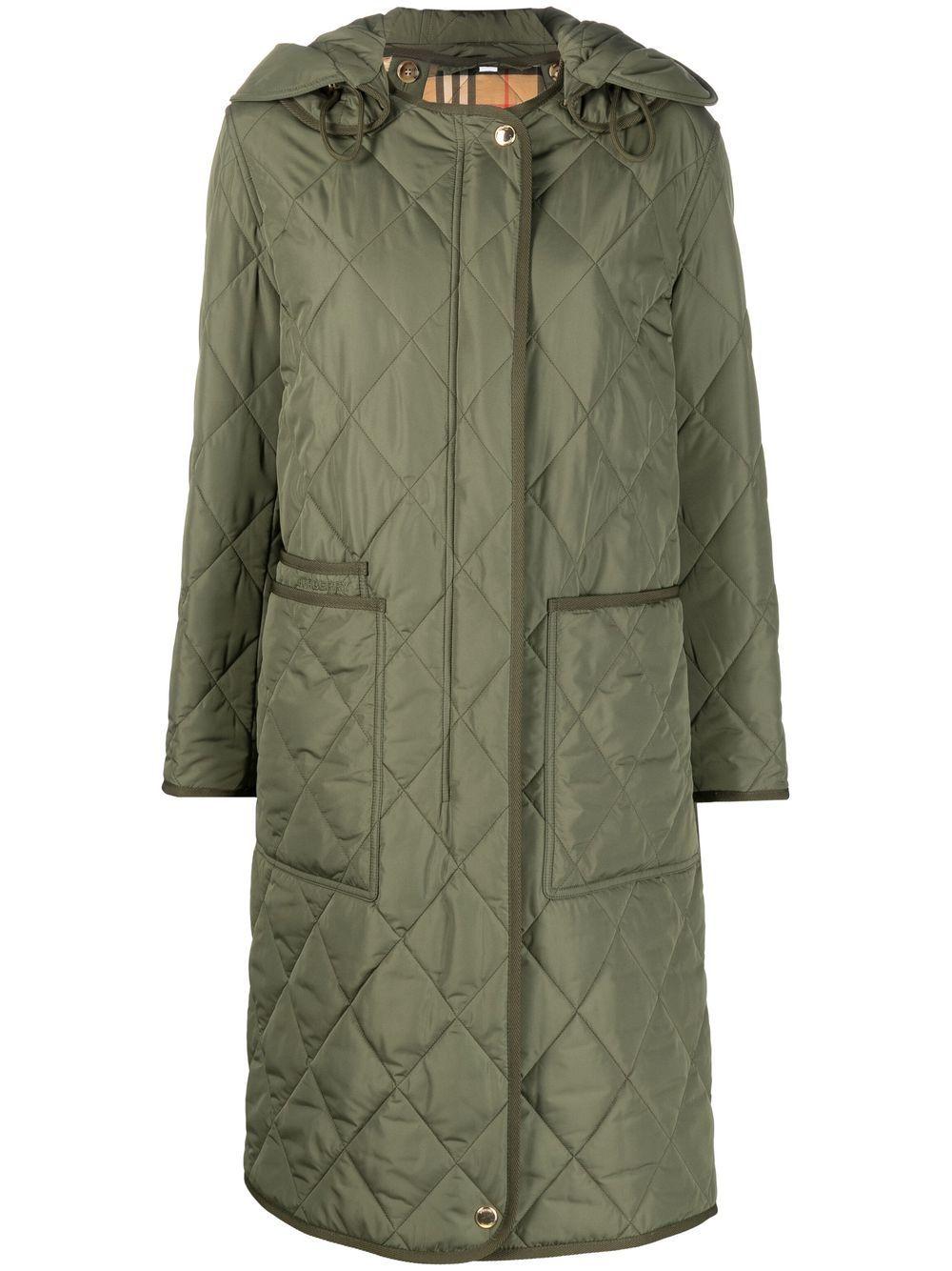 Womens Clothing Coats Parka coats Burberry Roxby Hooded Quilted-canvas Coat in Natural 