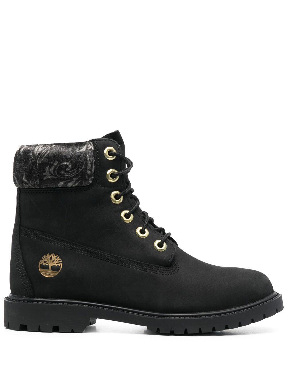 Timberland Heritage 6 Patterned-panel Boots in Black | Lyst