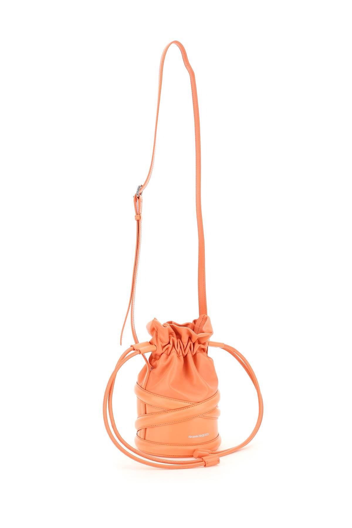 Alexander McQueen Leather The Soft Curve Bucket Bag in Orange 