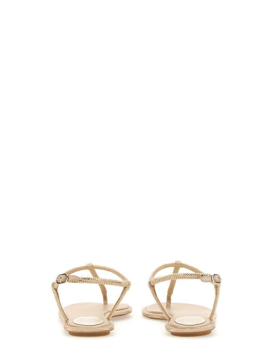 Rene Caovilla Diana Sandal With Crystals in White | Lyst