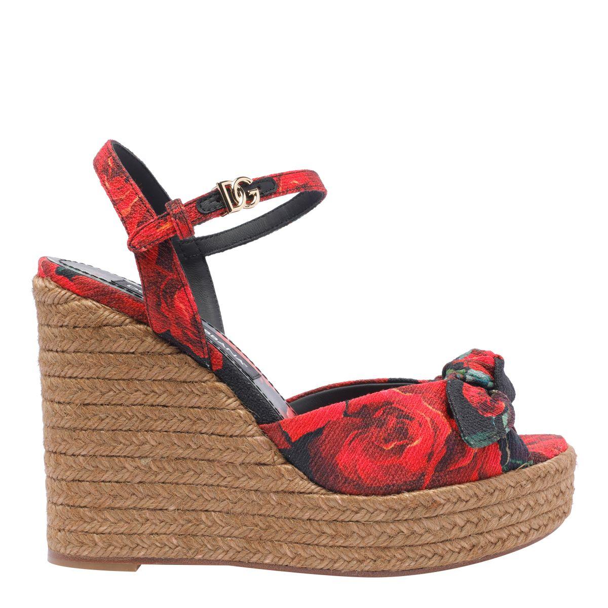 サンダル・ミュール DOLCE&GABBANA ROSE PRINT WEDGE サンダル・ミュール DOLCE&GABBANA ROSE PRINT WEDGE
