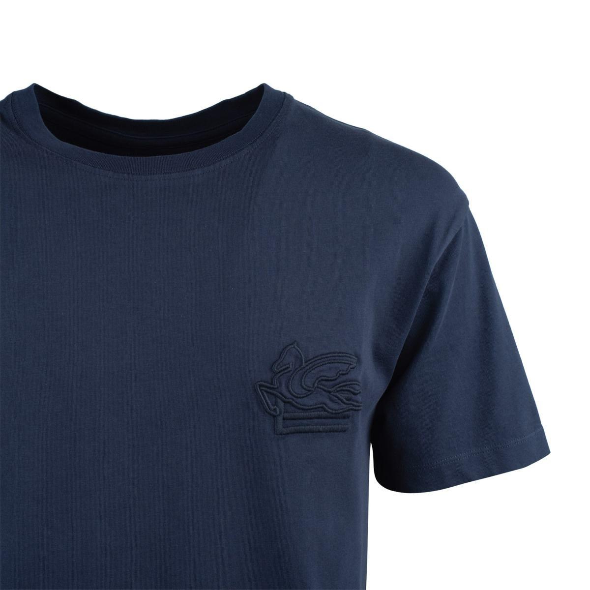Etro T-Shirt With Pegasus Embroidery in Blue for Men | Lyst