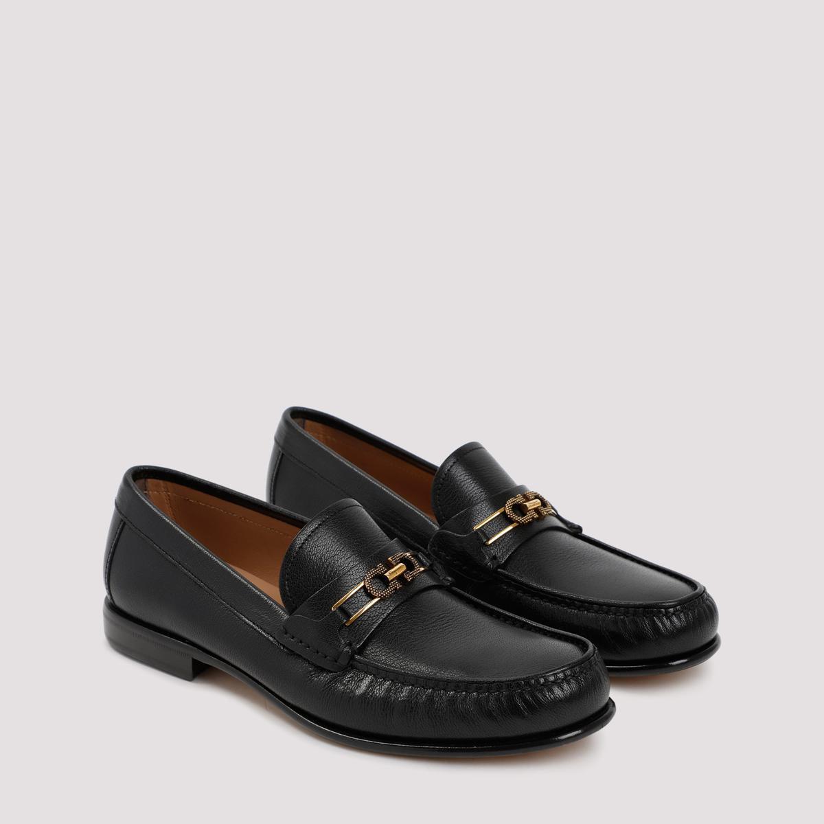 Ferragamo Leather Mathias Loafers Shoes in Black for Men | Lyst
