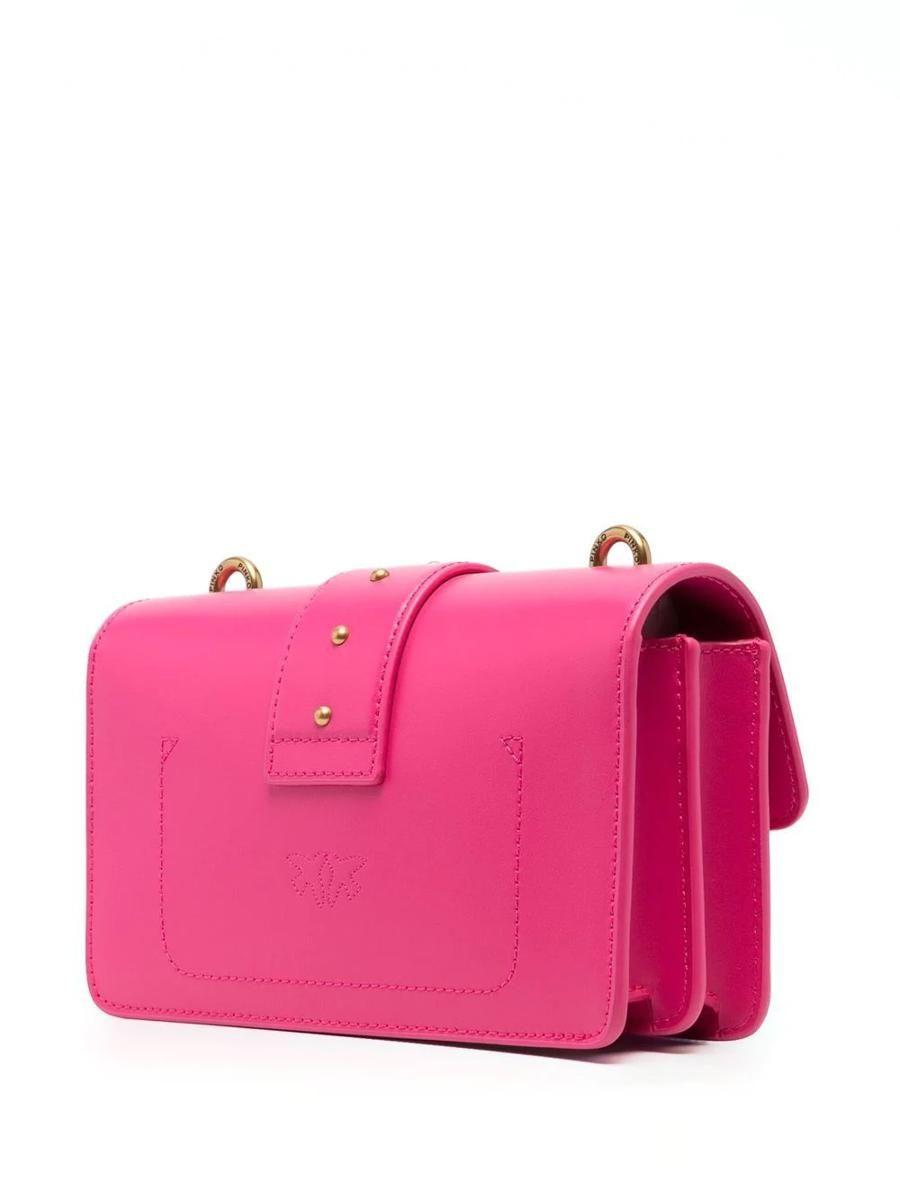 Pinko 'mini Love Bag Icon' Fuchsia Shoulder Bag With Logo Patch In Smooth  Leather Woman in Pink | Lyst