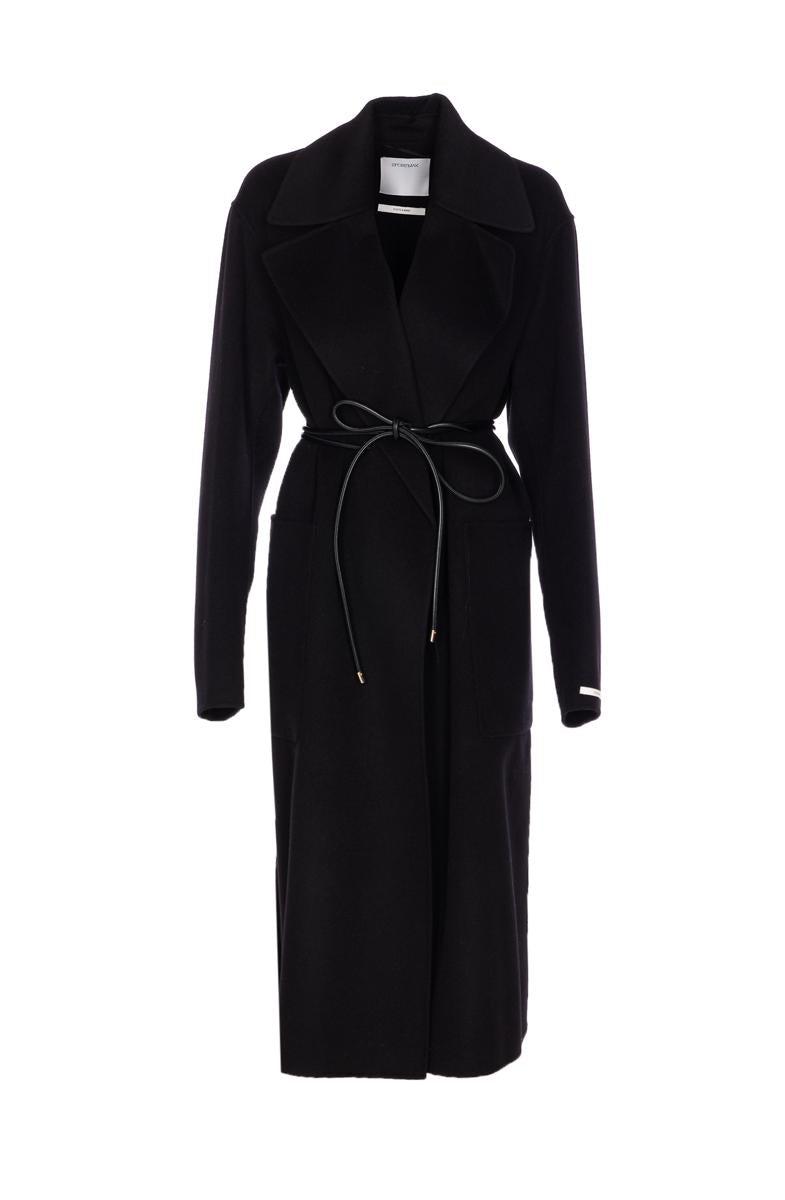 コート SPORTMAX WOOL BELTED COAT Pure wool trench coat, black | Sportmax