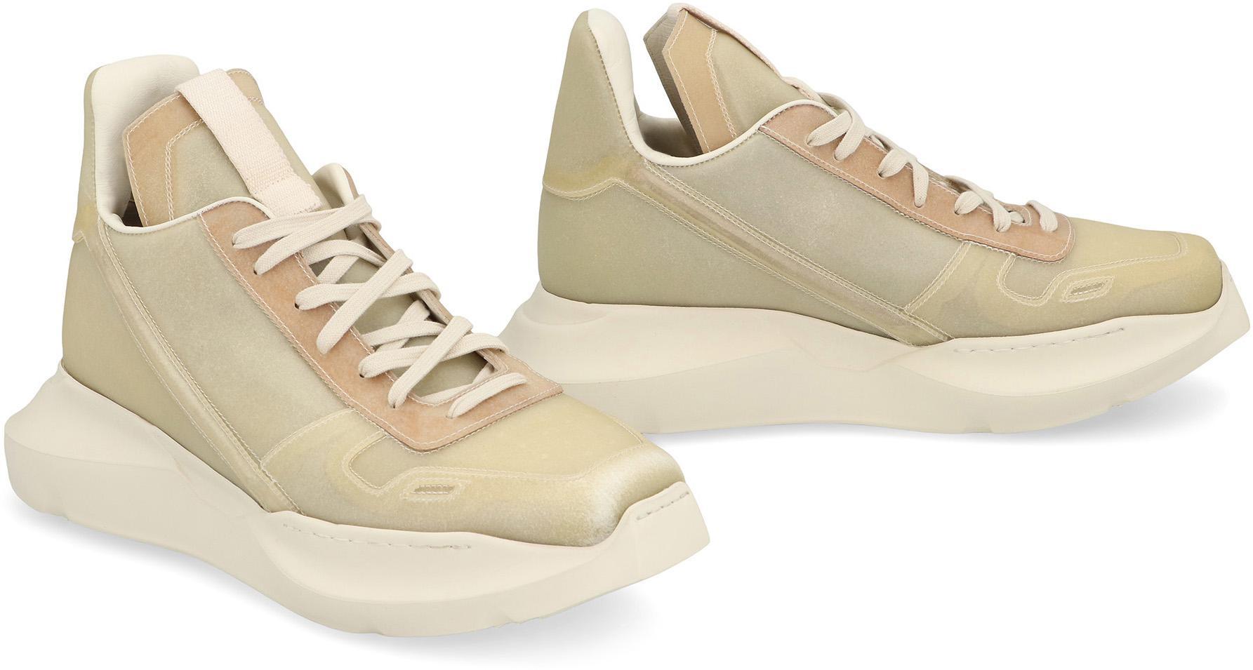 【送料&関税込】Rick Owens Geo Geth Leather High-top Sneaker Rick Owens Geobasket Leather High-Top Sneakers | Saks Fifth