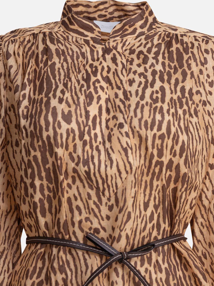ワンピース Zimmermann Cascadian Tunic Dress Brown Zimmermann Cascadian tunic dress available on Monti Boutique