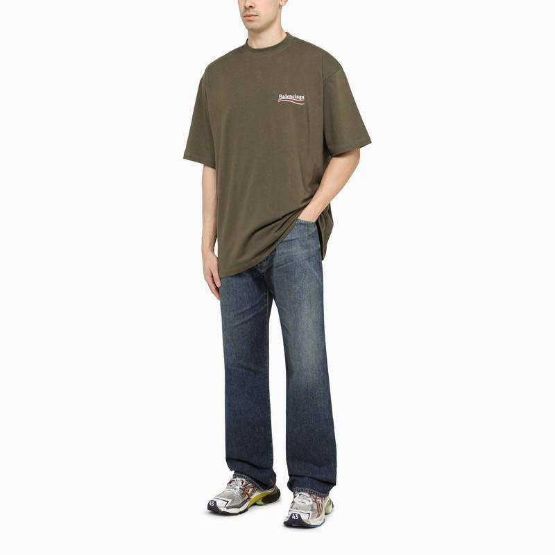 Balenciaga Oversize T Shirt Political Campaign Khaki in Green for