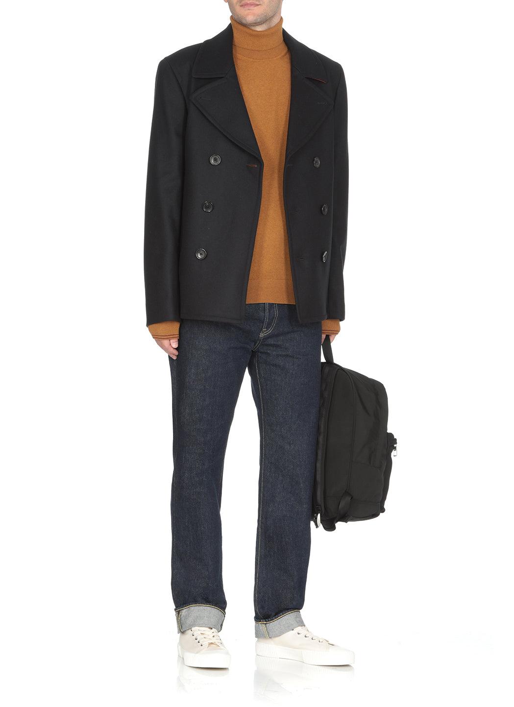 PS by Paul Smith Car Double Breasted Coat in Blue for Men | Lyst