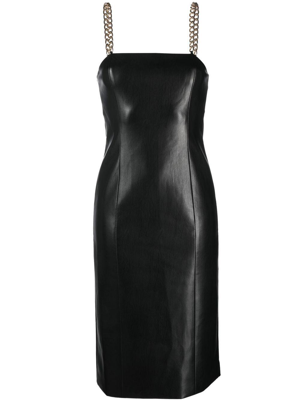 Alice + Olivia Alice + Olivia Vegan Leather Midi Dress in Black | Lyst