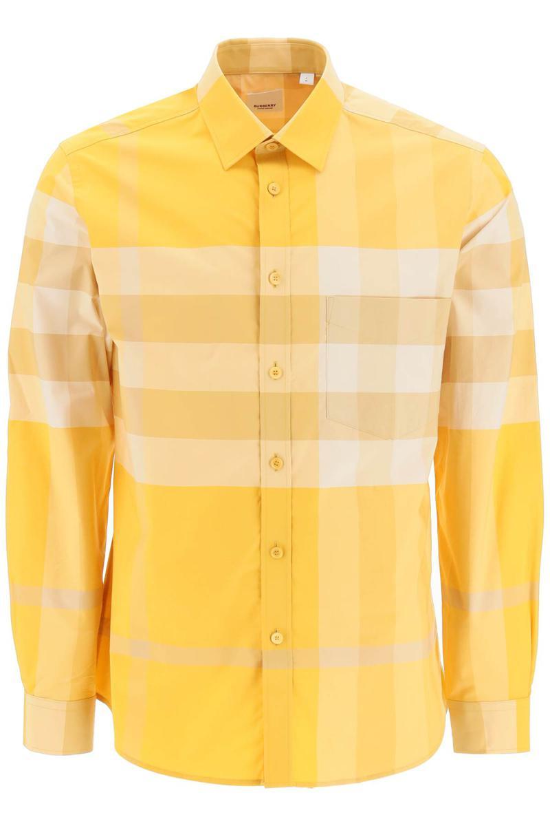 シャツ Burberry Printed Poplin Shirt Burberry Stretch Cotton Poplin Shirt Navy White Men's - US