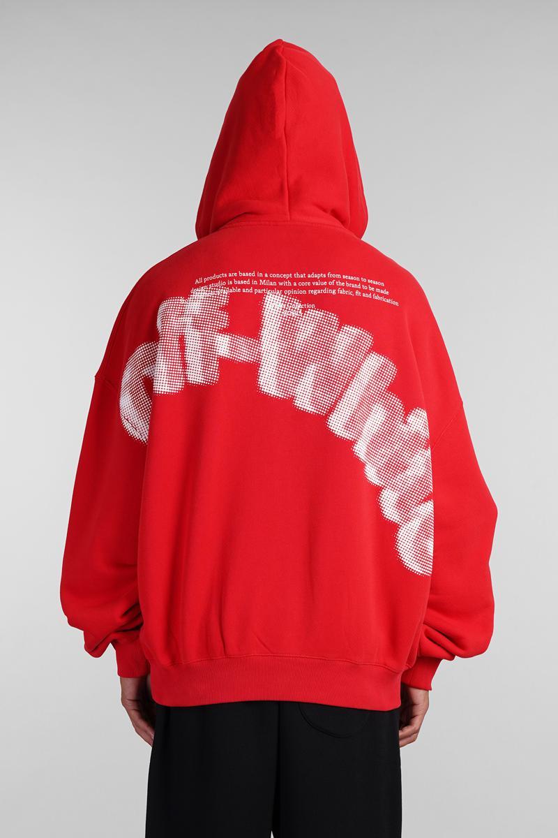 Off white brand red hoodie hotsell