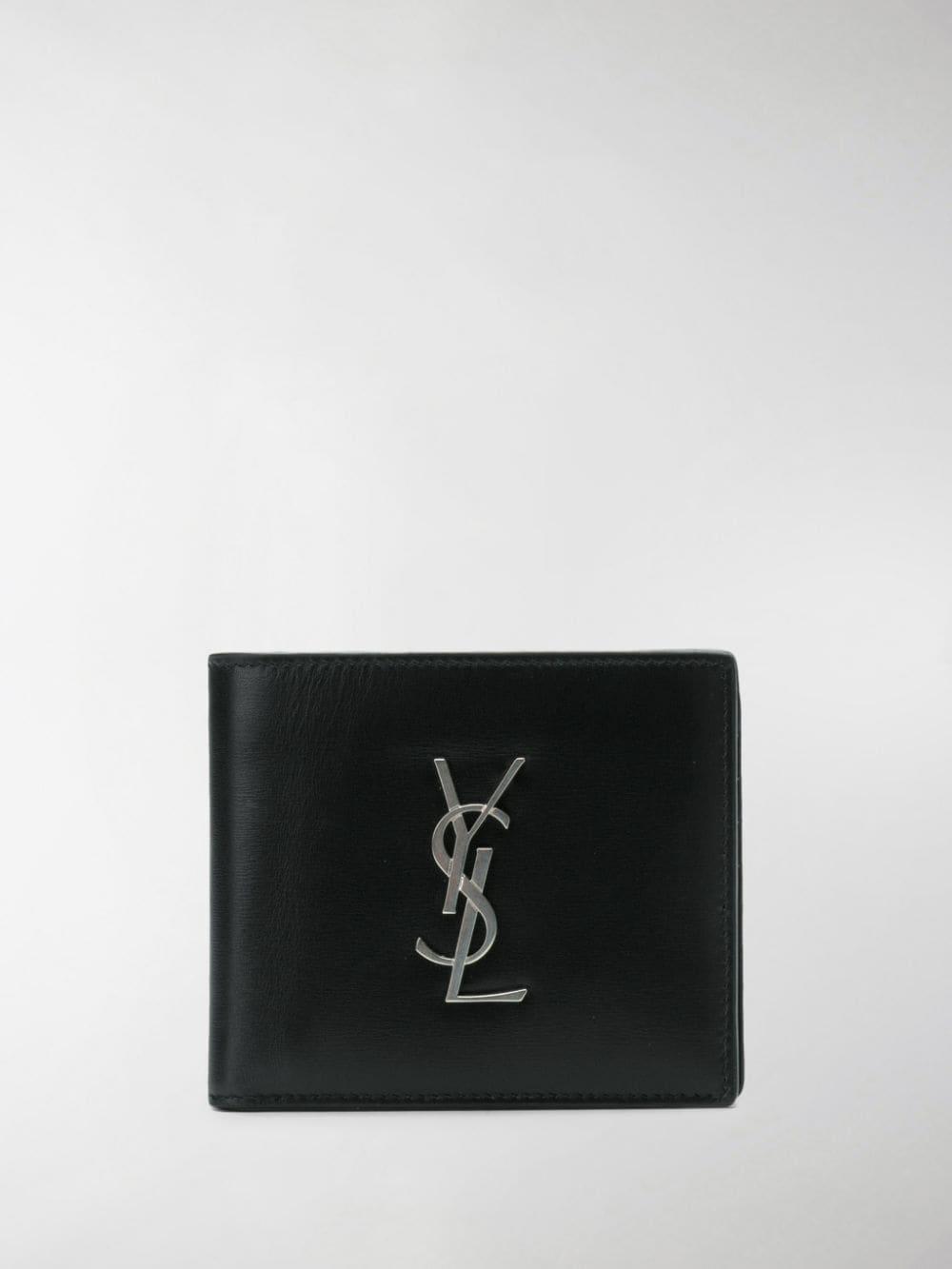 Saint Laurent Leather East/west Monogram Wallet in Black for Men 