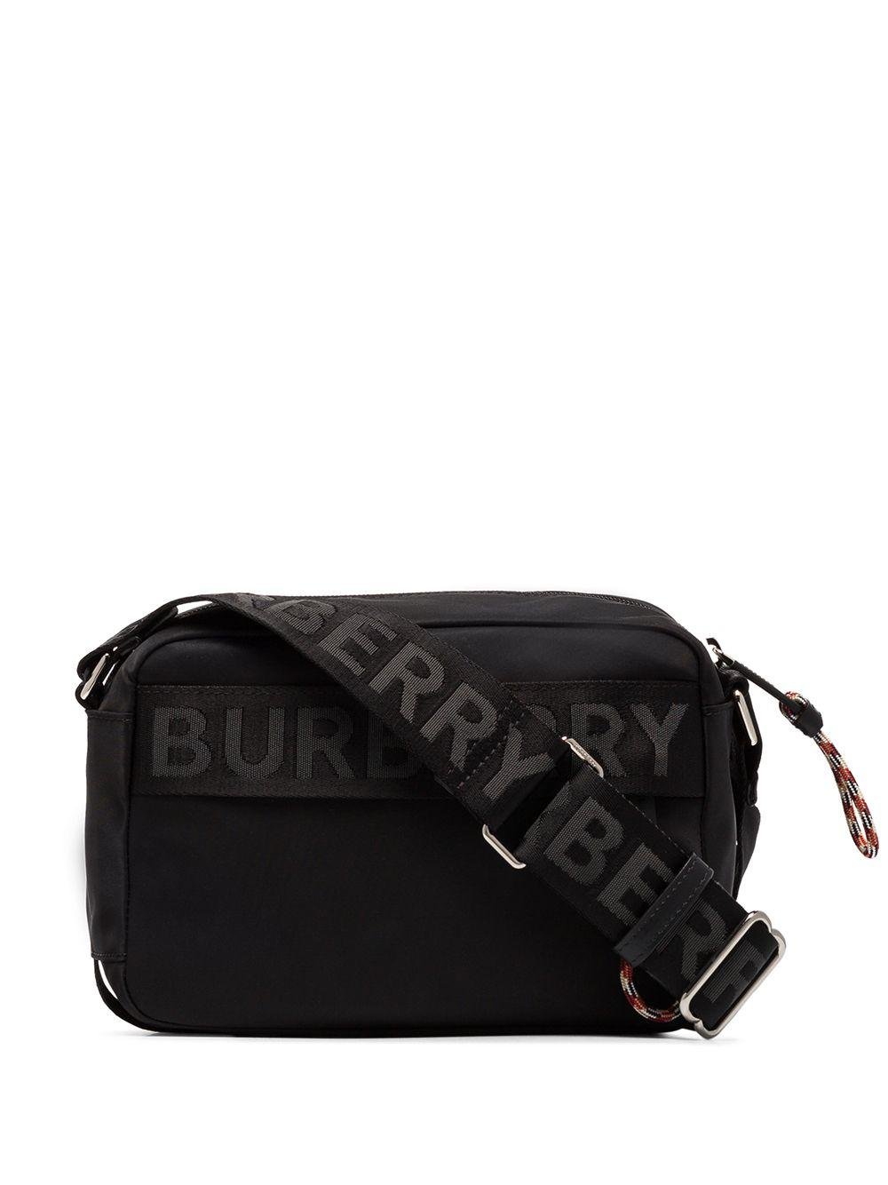 Burberry Check Fabric Crossbody Bag in Black for Men