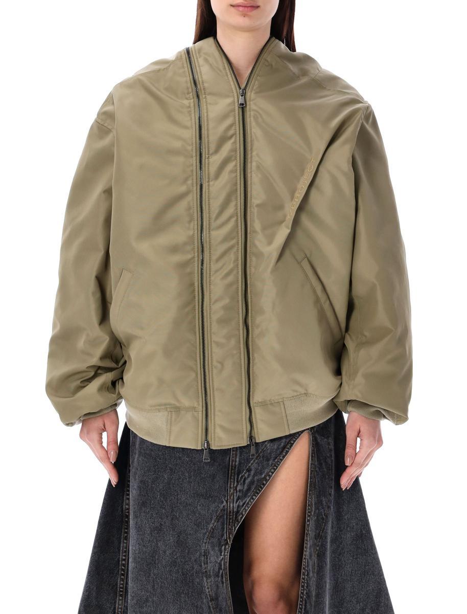 Y/Project double-zip asymmetric bomber jacket - Green