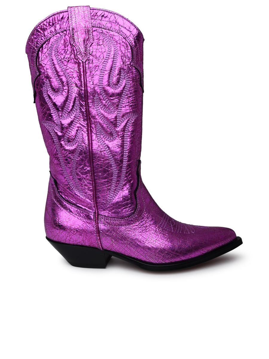 Sonora Boots Texani Santa Fe In Pelle Laminata Fucsia in Purple | Lyst