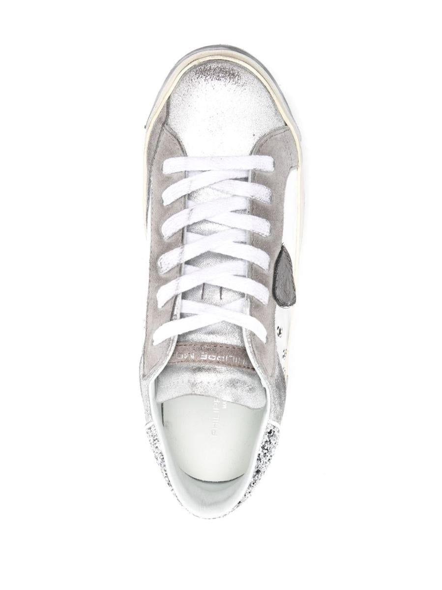 Philippe Model Glitter-detailing Sneakers in White | Lyst