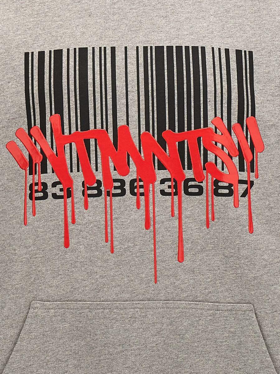 VTMNTS barcode-print cotton-blend Hoodie - Farfetch