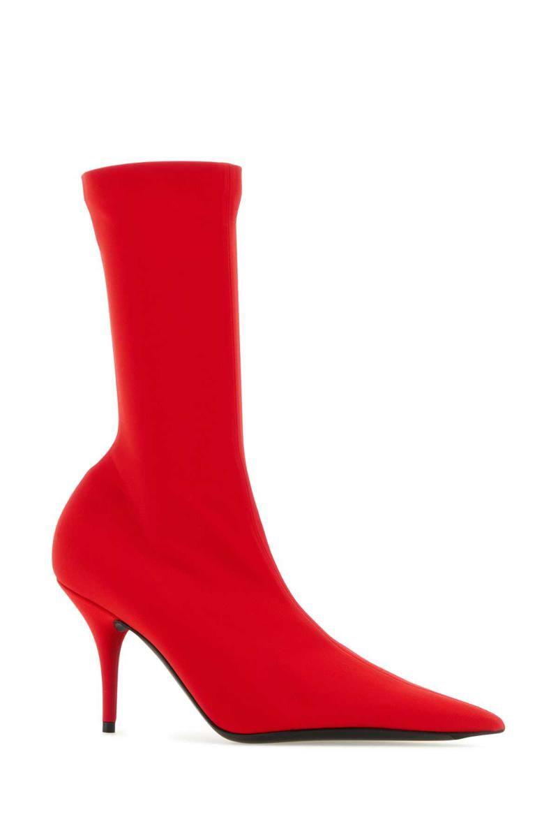 Balenciaga Red Leather Ankle Boots Size 9 Womens