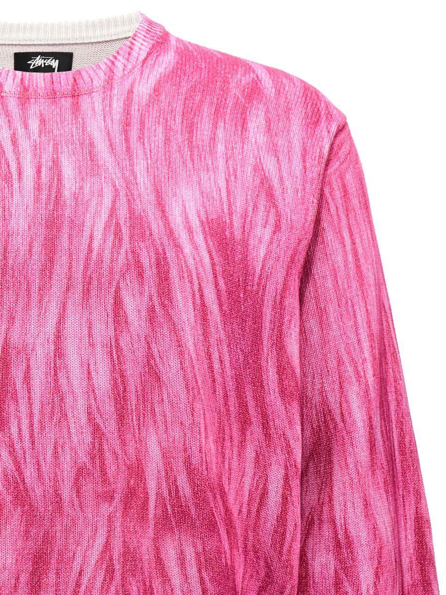 Stussy 'printed Fur' Sweater in Pink for Men | Lyst