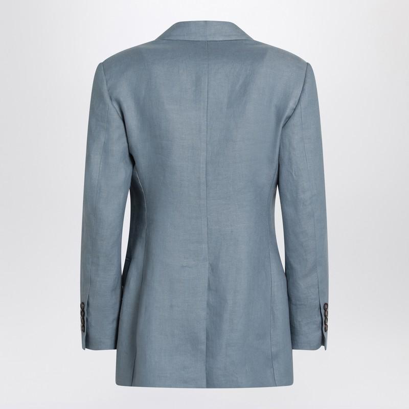 ジャケット Brunello Cucinelli Avio-Coloured Linen Blend Jacket brunello-cucinelli-BLUE-Avio-