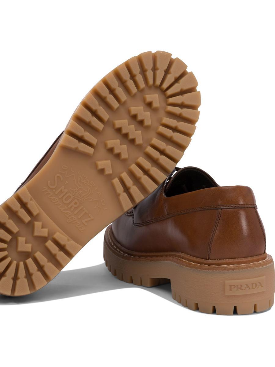 ローファー・オックスフォード PRADA Caramel Leather Lace-Up Shoes Prada Brushed Leather Lace-Up Shoes | Saks Fifth Avenue